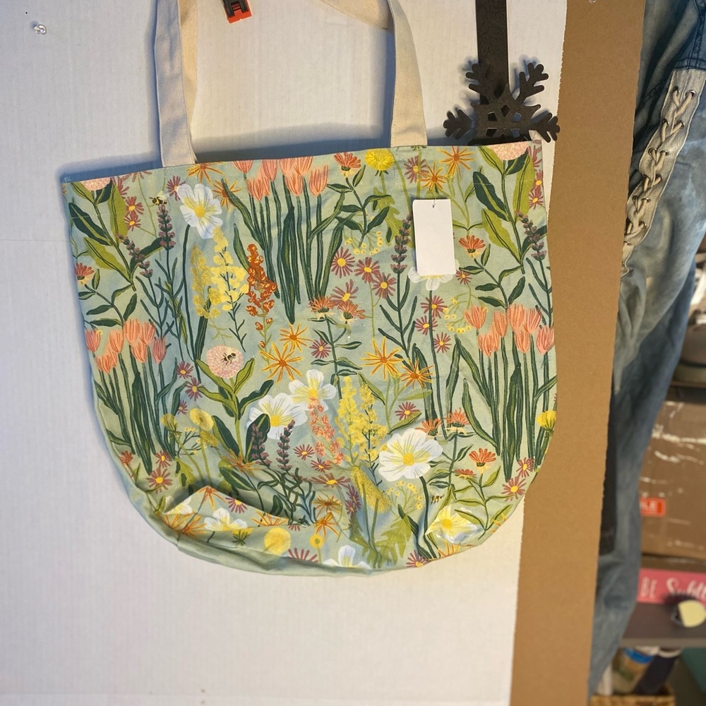 Floral Canvas Tote Bag